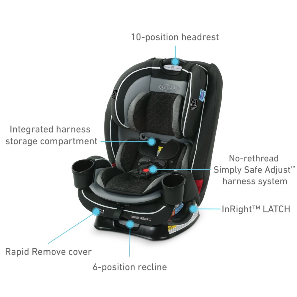 GRACO Snugride 20 Infant  Baby Car Seat Harness Straps Black or Gray 