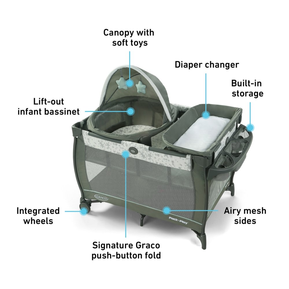 Setting up graco pack and store play bassinet