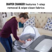 diaper changer features 1 step removal & wipe clean fabrics image number 4
