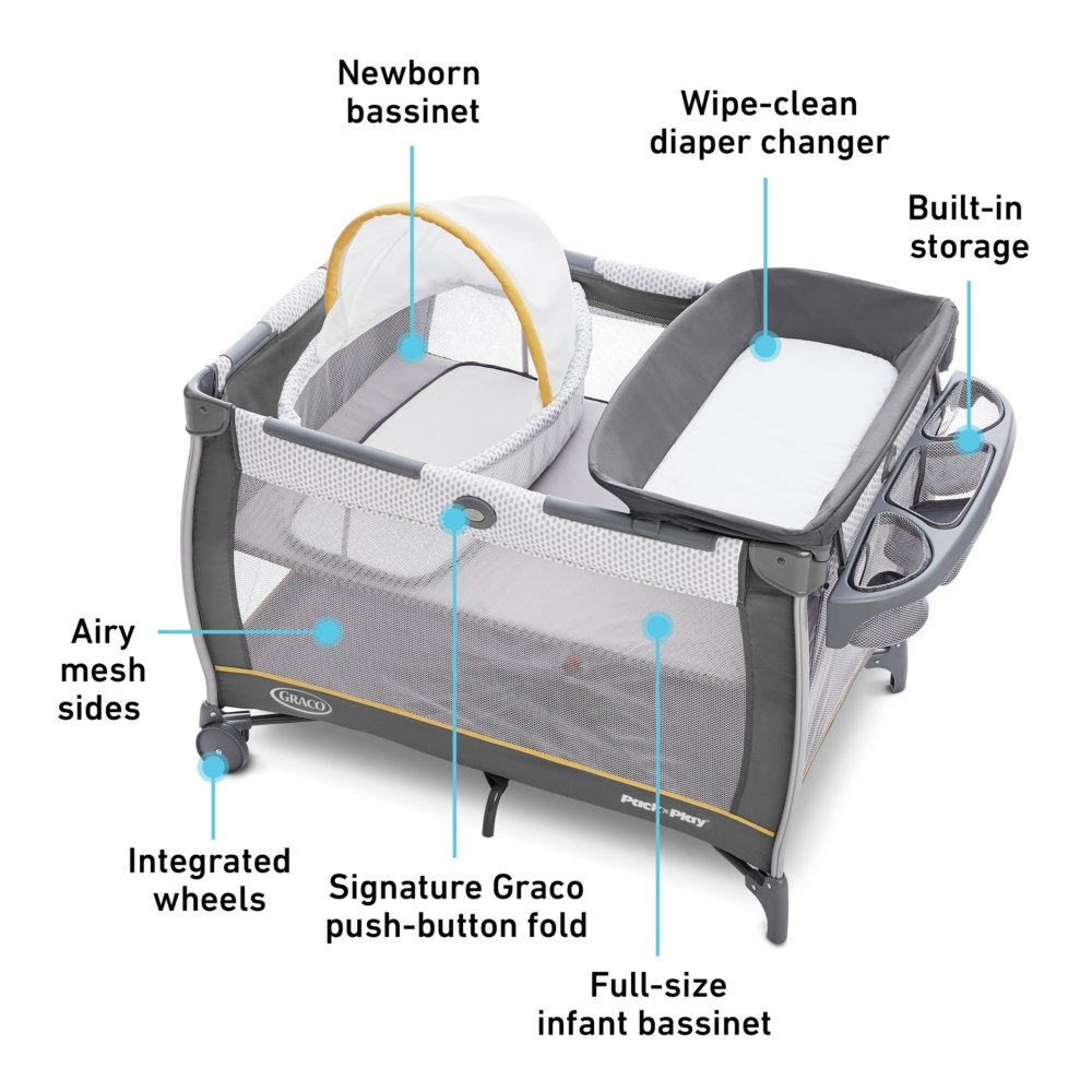 Graco pack n shop play mattress measurements