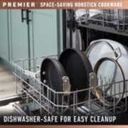 premier space-saving nonstick cookware, dishwasher-safe for easy cleanup image number 5