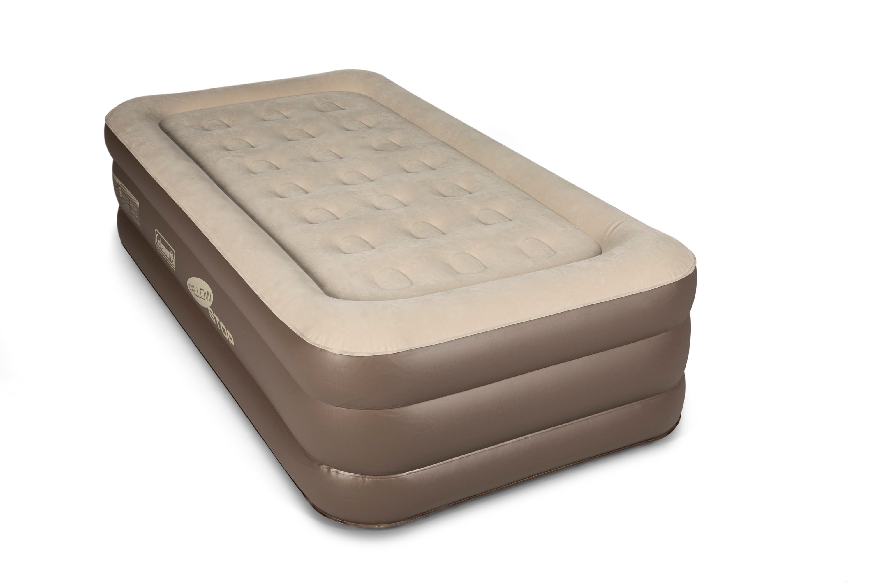 Double raised outlet airbed with pump