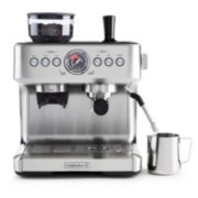 stainless steel espresso machine with accessories front view image number 1