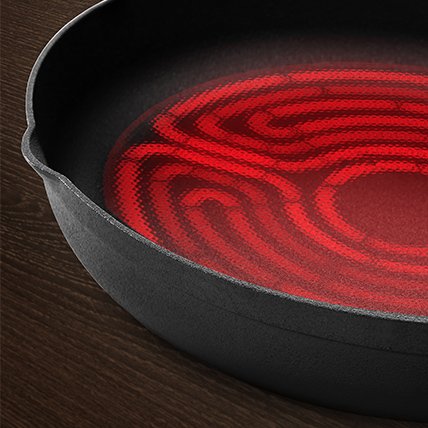 Pan shown to be heating up