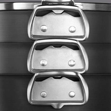 Closeup of pan handles