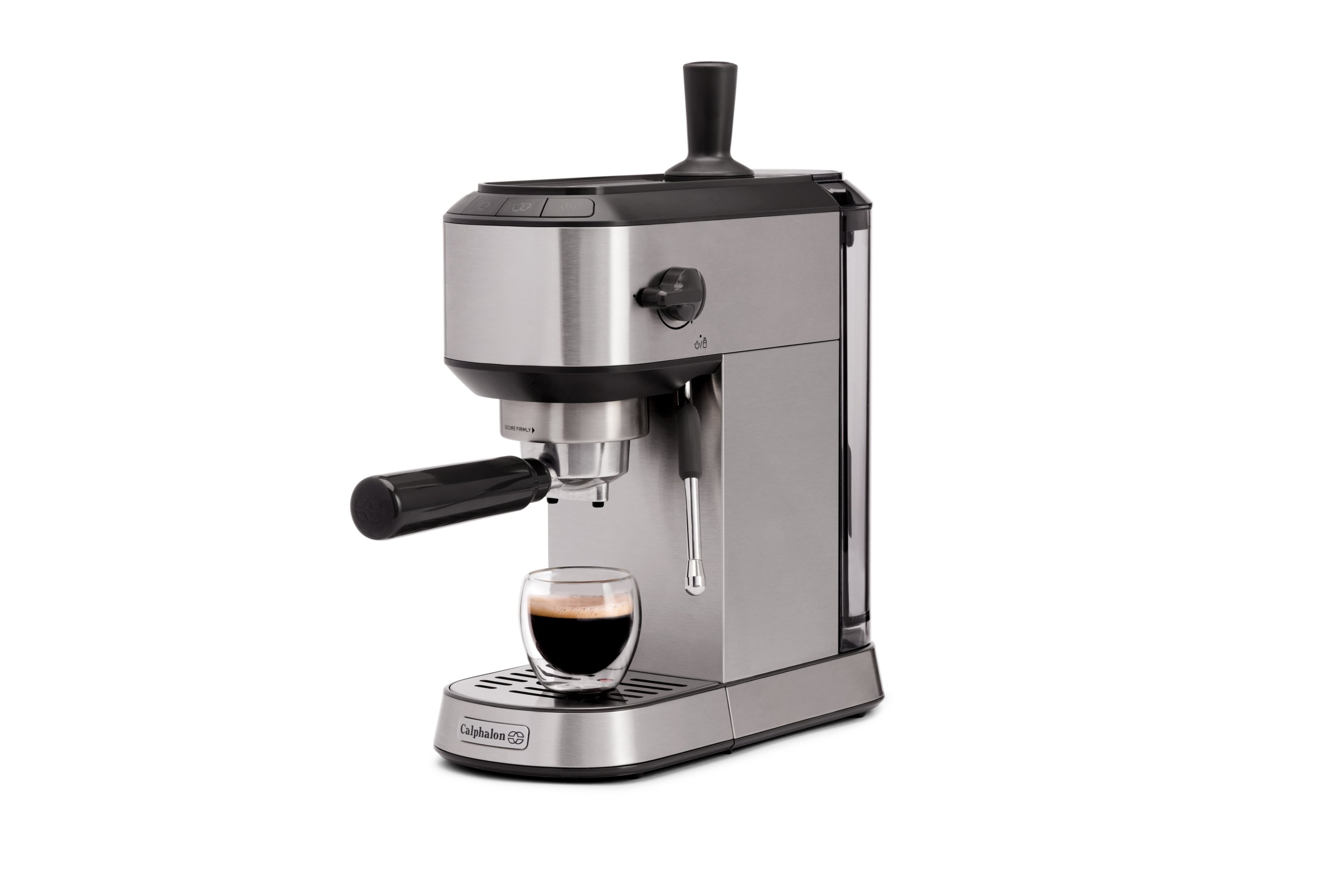 Calphalon Compact Espresso Machine, Home Espresso Machine with Milk Frother, Stainless Steel