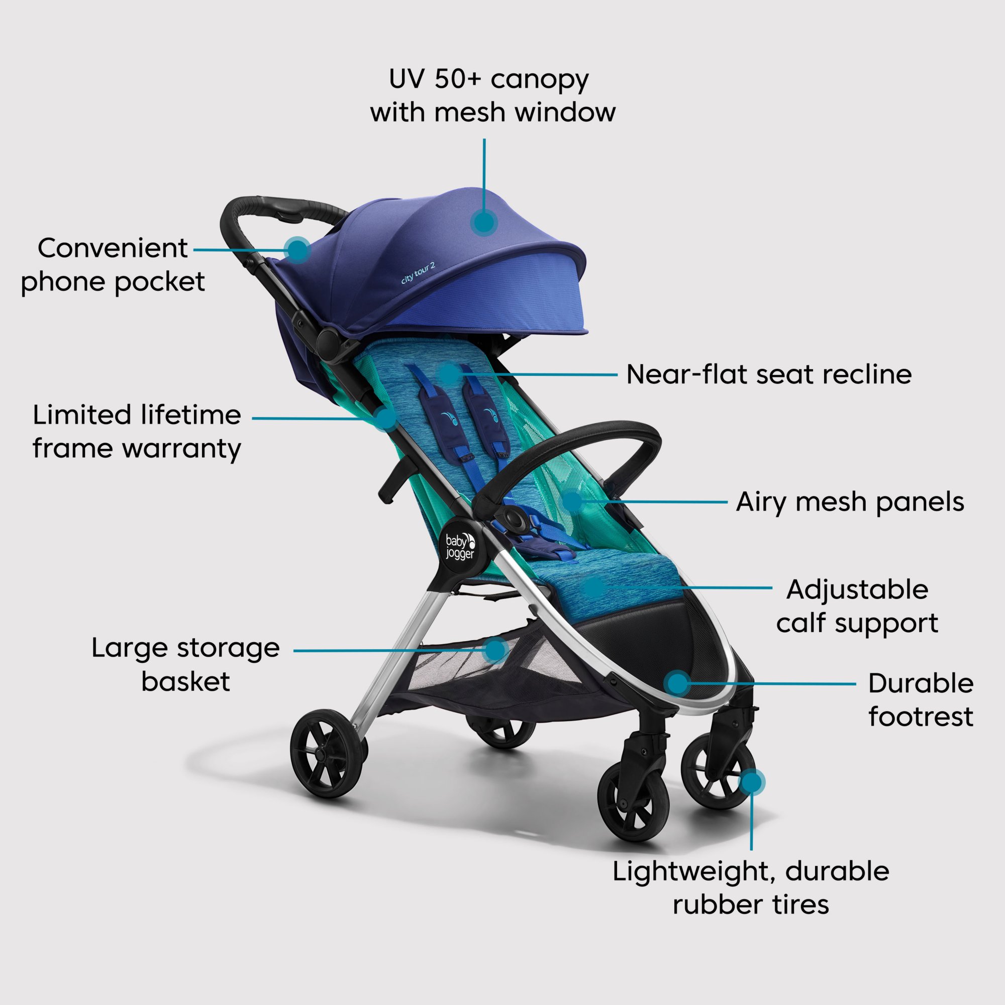 Stroller with outlet big storage basket