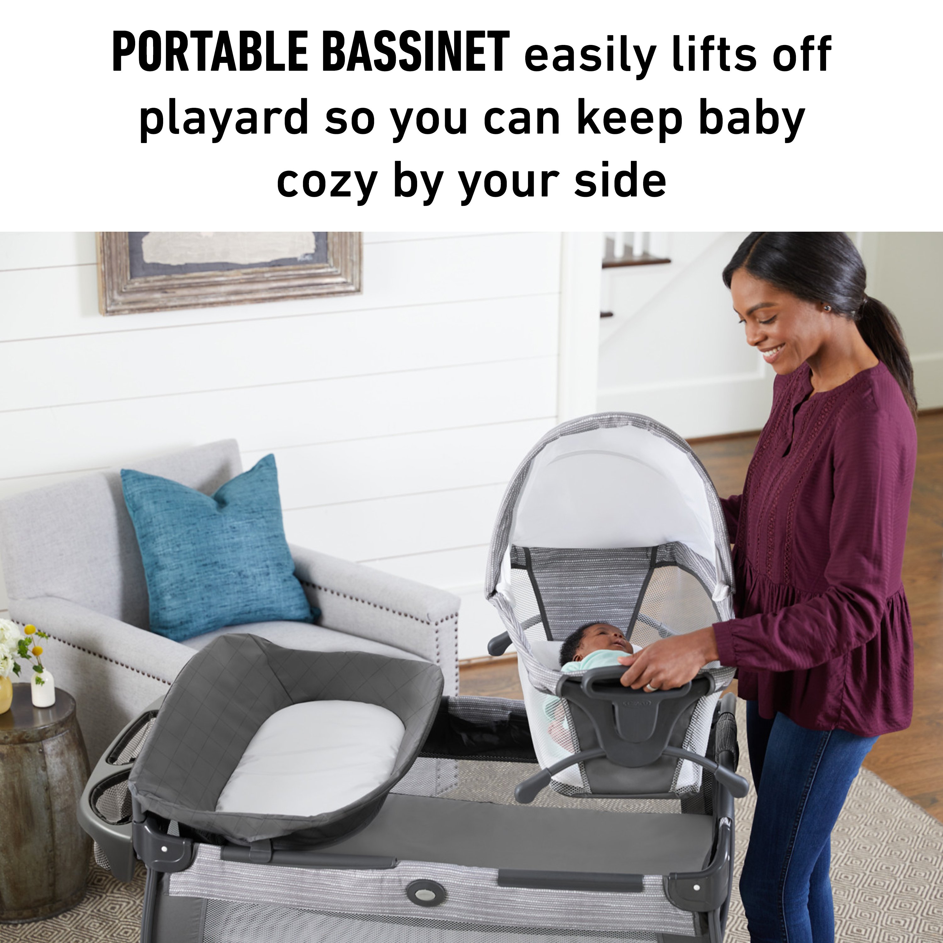 Portable infant outlet bassinet