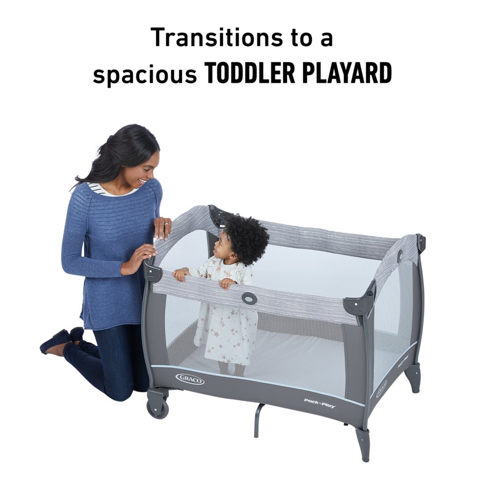 Pack and play with portable outlet bassinet