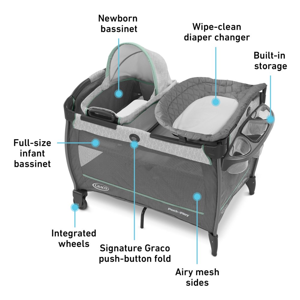 Baby bassinet 2025 and playpen