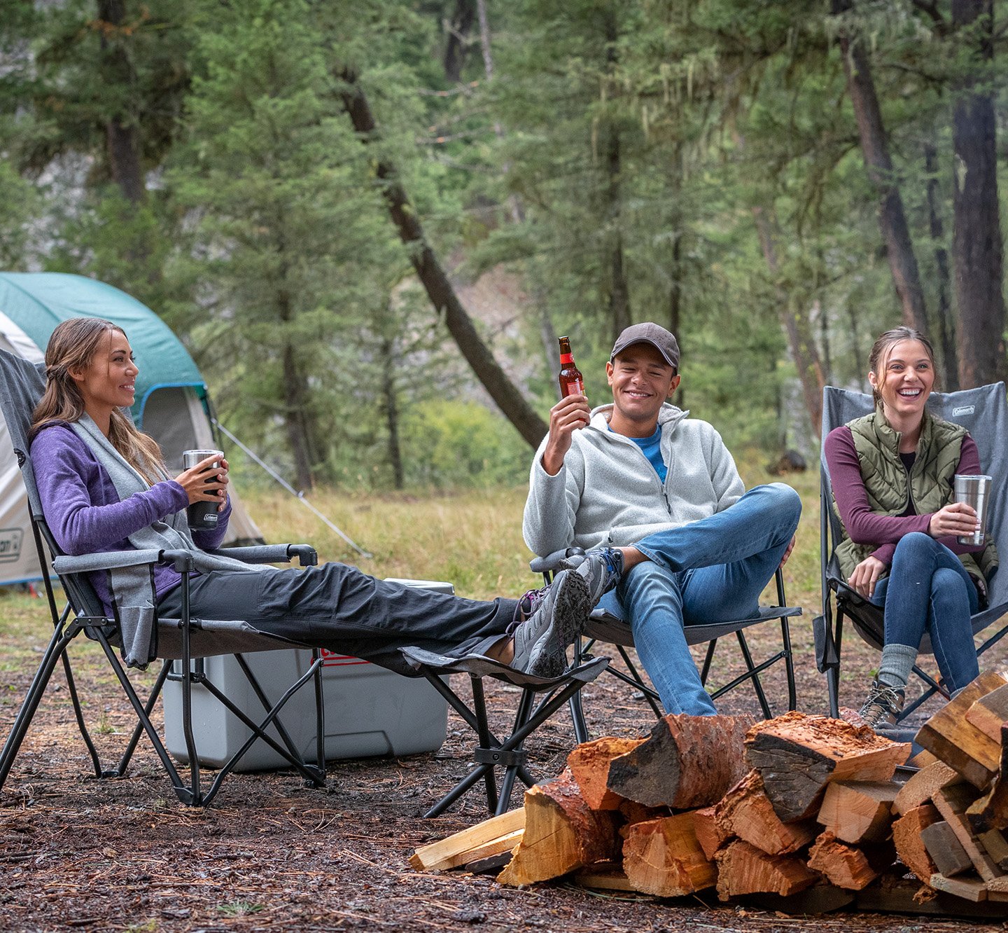 Chaise de camping pliante surdimensionnée en acier Coleman avec