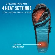 mummy style heated sleeping bag with 2 heating pads and 4 heat settings image number 3