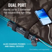 heated blanket with dual port that docks up to 2 batteries for double the run time and charges small devices image number 3