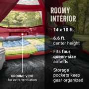 tent with ground vent for extra ventilation roomy interior that fits four queen size beds and storage pockets that keep gear organized image number 5
