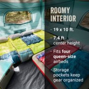 roomy interior, 19 x 10 feet, 7.4 feet center height, fits 4 queen size airbeds, storage pockets image number 5