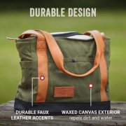 soft cooler with durable design faux leather accents and wax canvas exterior that repels dirt and water image number 1