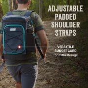 backpack cooler with adjustable padded shoulder straps and versatile bungee cord for extra storage image number 3