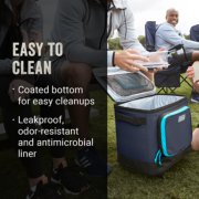 soft cooler is easy to clean with a coated bottom for easy cleanups and leakproof odor resistant and antimicrobial liner image number 4