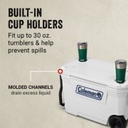 hard cooler, marine, built-in holders for up to 30 oz cups, molded channels for drainage image number 4