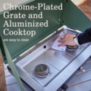 stove with chrome plated grate and aluminized cooktop image number 3