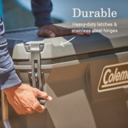 cooler is durable with heavy duty latches and stainless steel hinges image number 3