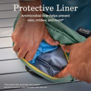Person wiping protective antimicrobial liner on tote pack image number 6