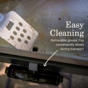 easy cleaning removeable grease tray conveniently stows during transport image number 4