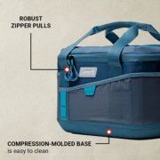 soft cooler has robust zipper pulls and compression molded base image number 3