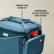 cooler has padded side handles and expandable stretch side pocket image number 3