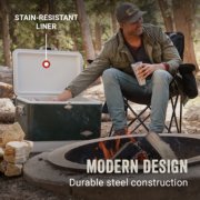 modern design cooler has stain resistant liner and durable steel construction image number 2