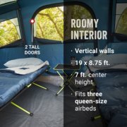 roomy interior, 2 tall doors, vertical walls, 19 by 8.75 feet, 7 foot center height, fits 3 queen size airbeds image number 2