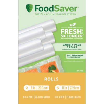 Foodsaver Compatible Vacuum Sealer Bags - (4) 8 x 50' Freezer Storage FoodVacBags Rolls