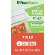 FoodSaver Vacuum Seal Rolls Multi-Pack, 3 Rolls (11 x 16') and 2 Rolls (8  x 20'), Clear