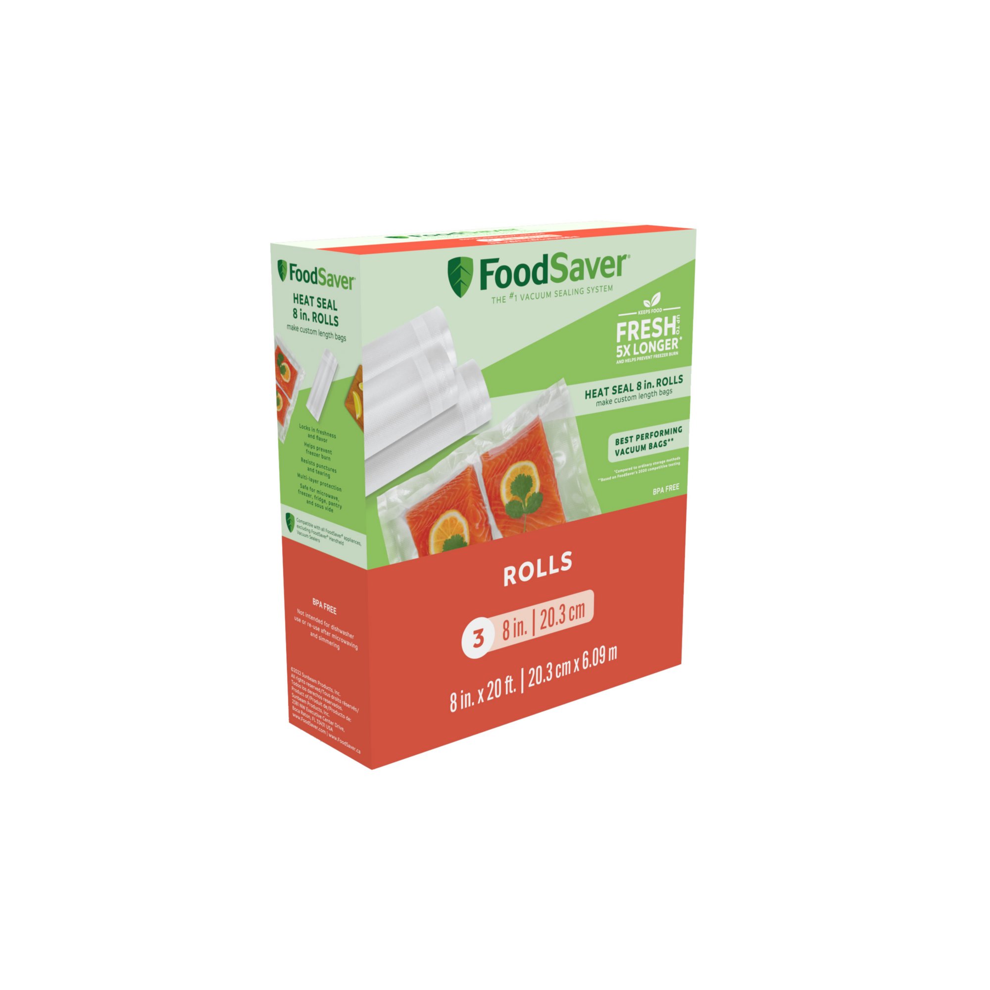 FoodSaver FSFSBF0526-P00 8 in. x 20 ft. FoodSaver Roll - 2 Pack 