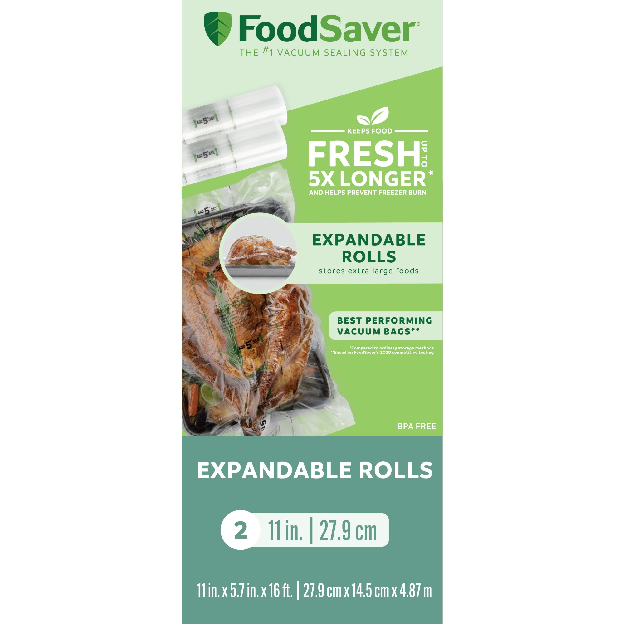 Food Saver FoodSaver GameSaver Vacuum-Seal Rolls 11 inch x 16' - 6 Pack