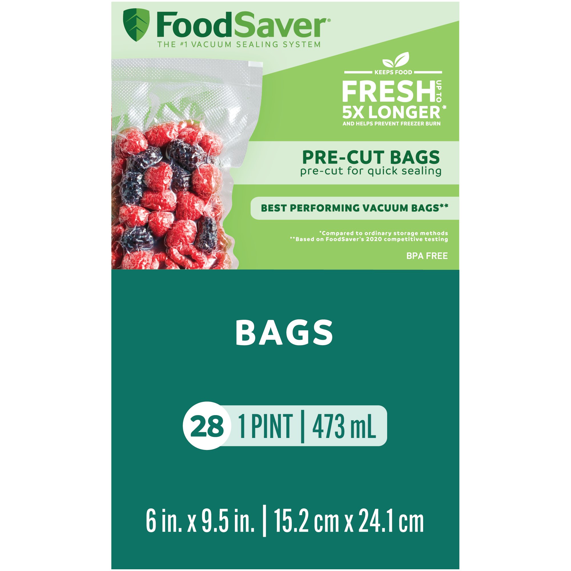 Ziploc Freezer Bag, Pint, 20-Count(Pack of 2) - 40 Bags in Total