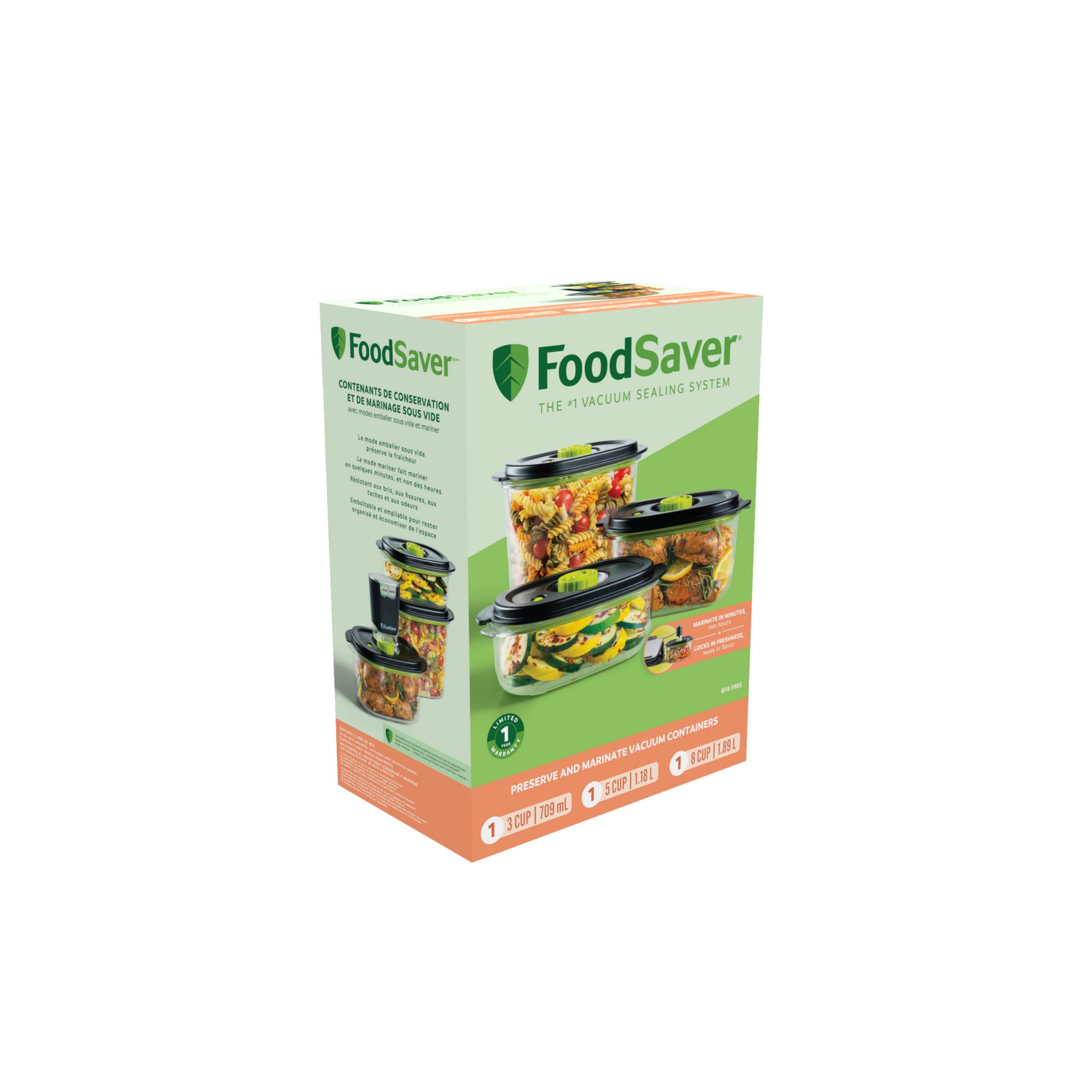 FoodSaver® Marinate and Preserve Containers SET - 3C/5C/8C