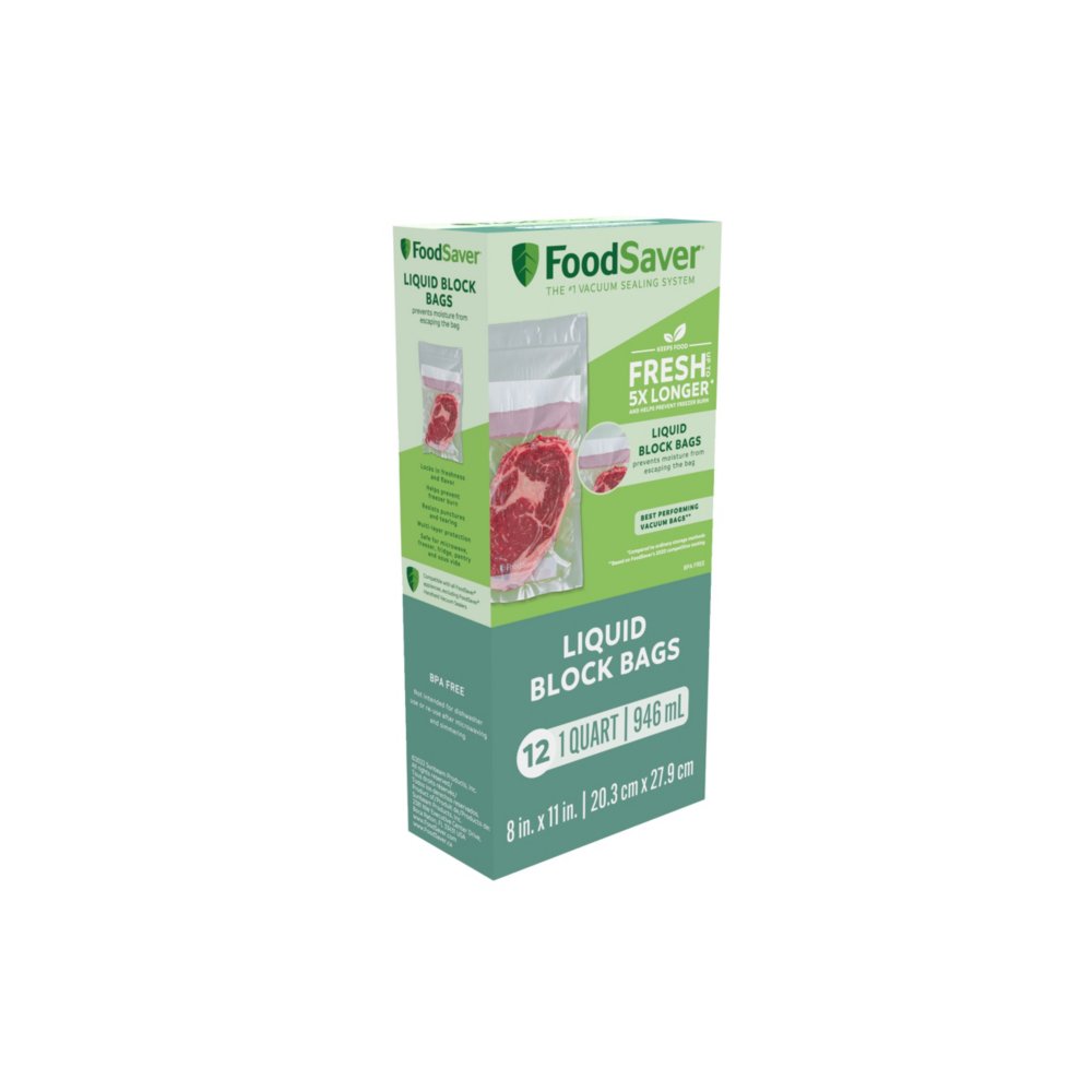 FoodSaver® Liquid Block Vacuum-Seal Quart Bags, 12 Count