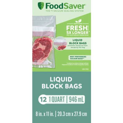FoodSaver® Liquid Block Vacuum-Seal Quart Bags, 12 Count