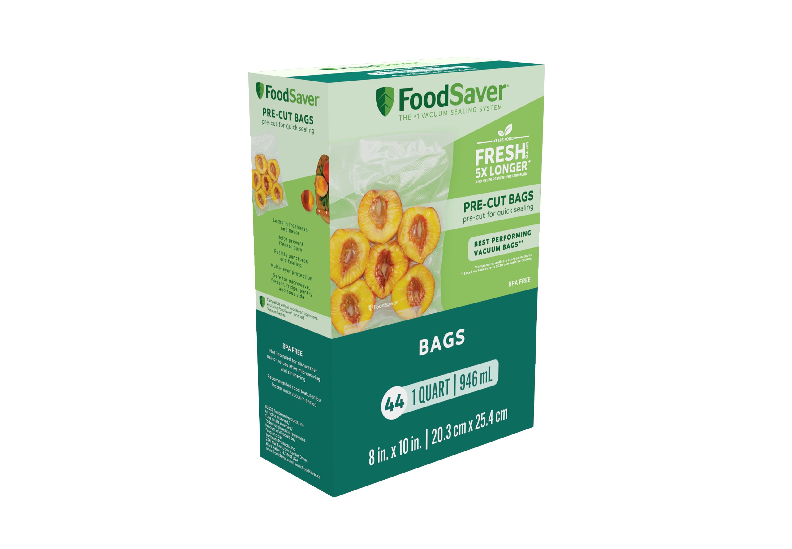 FoodSaver Vacuum Sealer Bags for Airtight Food Storage and Sous Vide, 1  Quart Precut Bags (44 Count)