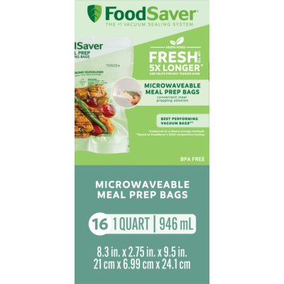 FoodSaver® Microwavable Meal Prep Bags, 1 Quart, 16 Ct.