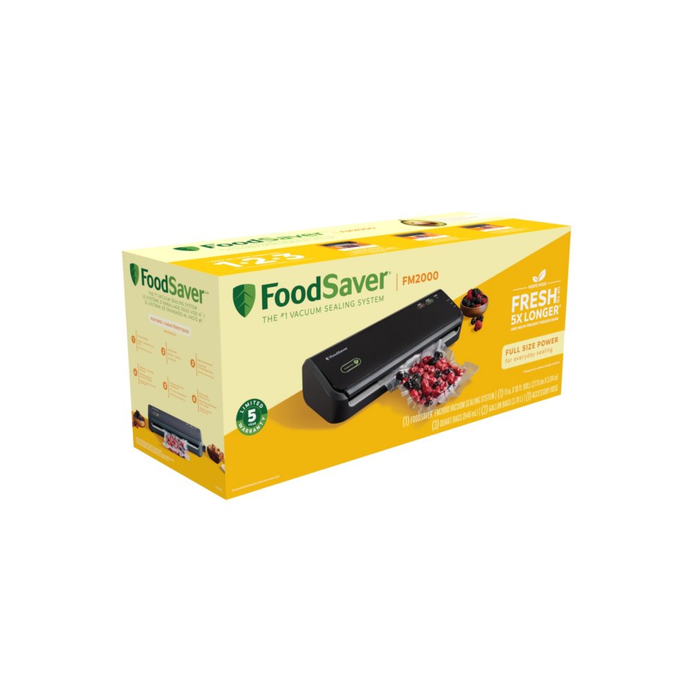 Foodsaver FM2000 Vacuum Sealer Machine with Handheld Vaccum Sealer, Bags & Rolls,Bonus Pack, Black