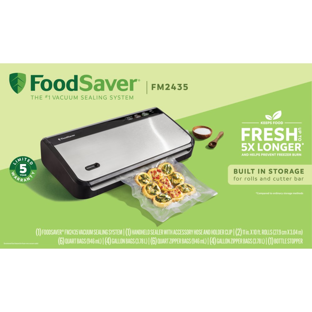 FoodSaver FM2435 Vacuum Sealer Machine with Bonus Handheld Sealer and  Starter Kit