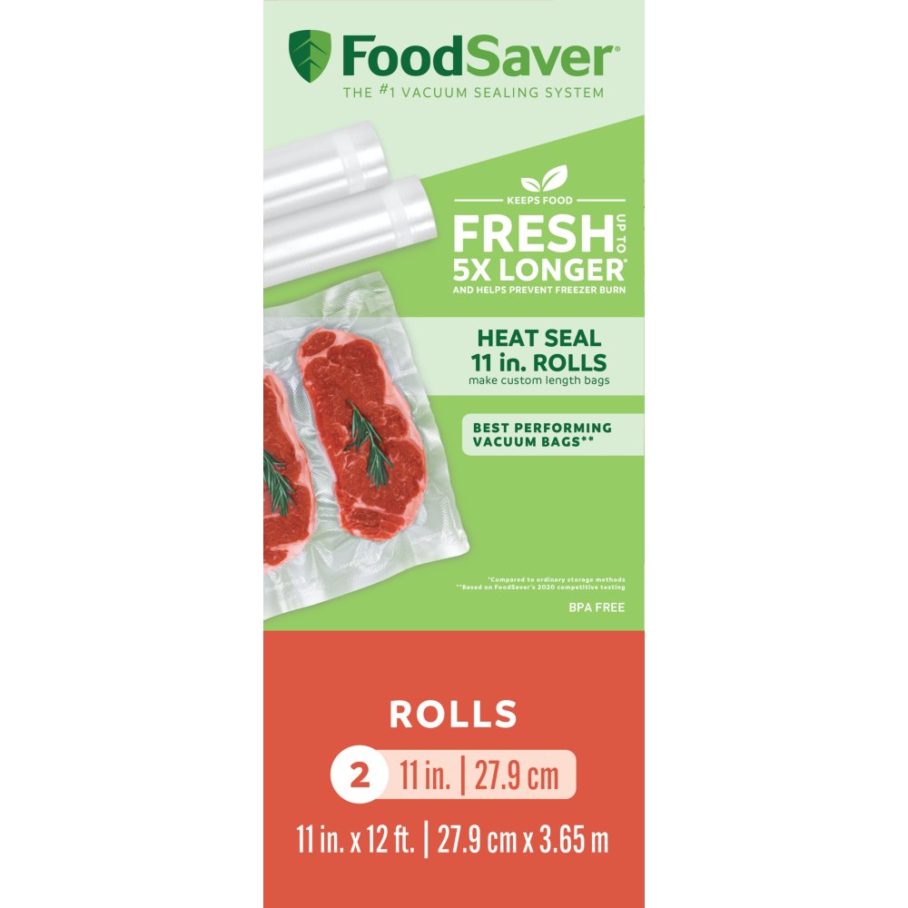 FoodSaver Vacuum Sealer Bags, Rolls for Custom Fit Airtight Food Storage  and Sous Vide, 8 x 20' (Pack of 3)