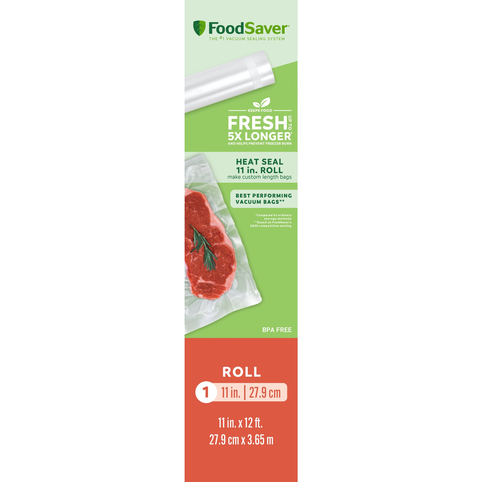 FoodSaver Vacuum Sealer Bags, Rolls for Custom Fit Airtight Food Storage  and Sous Vide, 11 x 16' (Pack of 3)