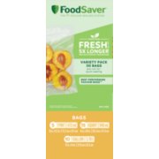 food saver variety pack packaging with image of apricots stored in vacuum bag image number 1