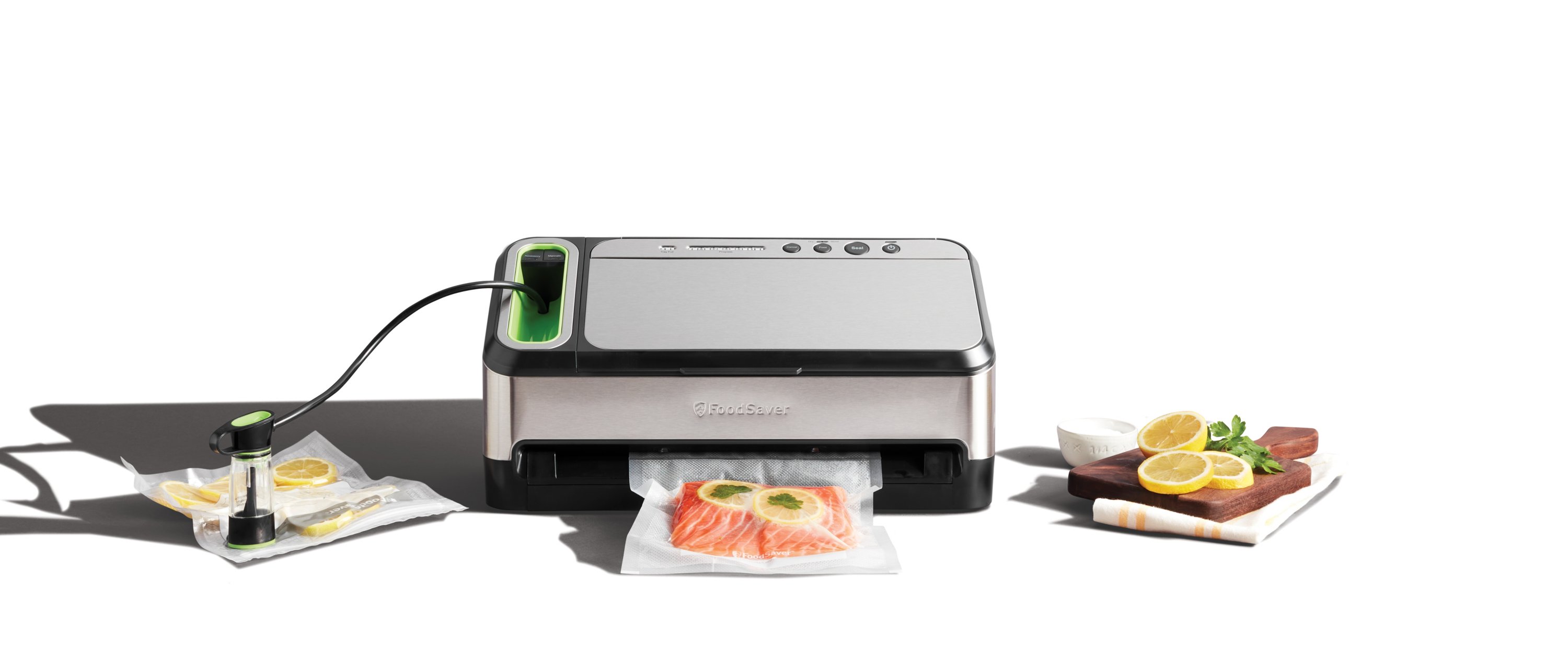 FoodSaver 2-in-1 Vacuum Sealing System with Starter Kit, 4800 Series, v4840  & FoodSaver 8 & 11 Rolls with unique multi layer construction, BPA free