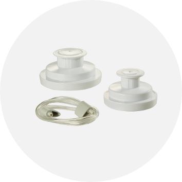 white jar sealing kit with wide mouth jar sealer and regular jar sealer and accessory hose