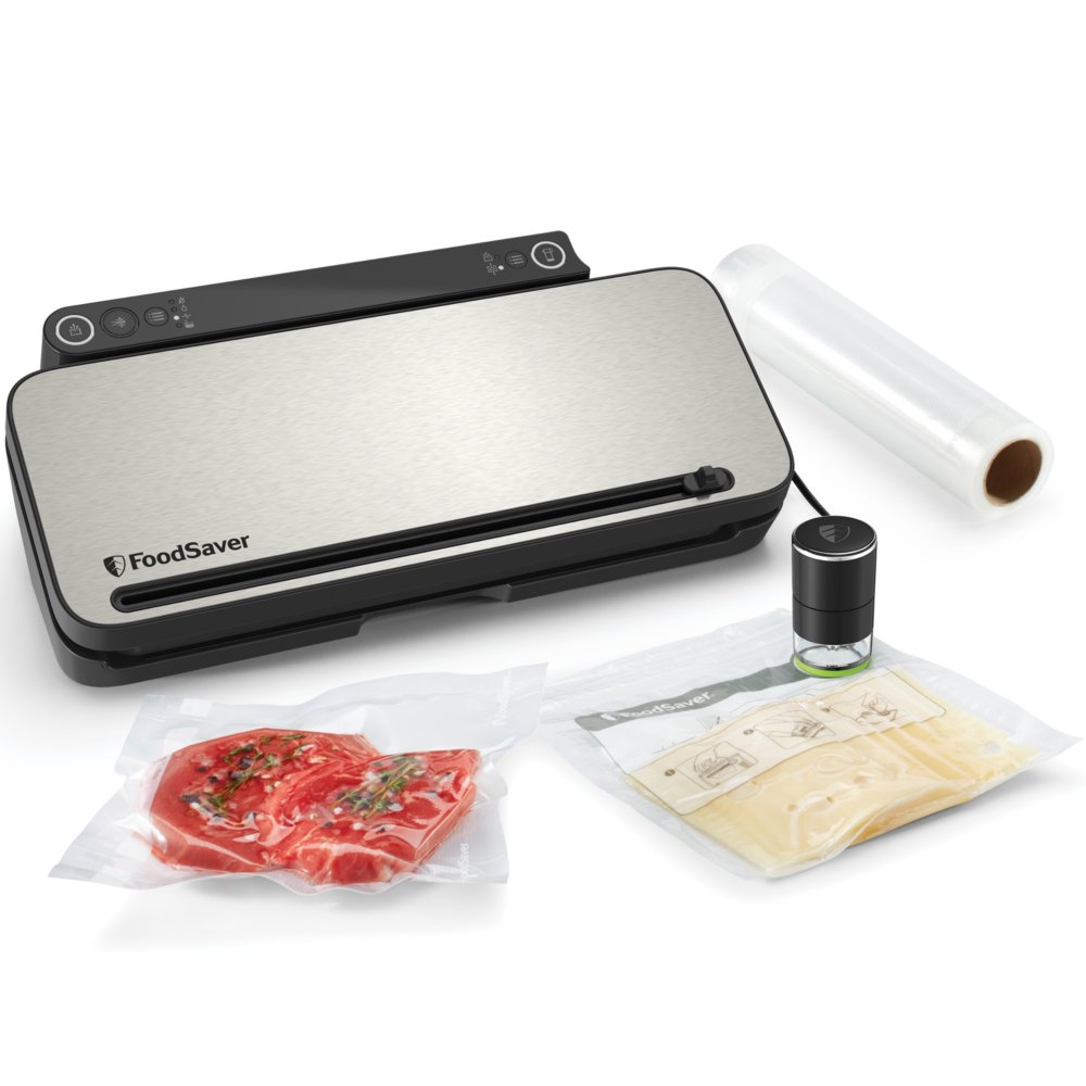  FoodSaver Vacuum Sealer Machine with 4 Settings Including Pulse  and Marinate with Sealer Bags and Roll, Handheld Vaccum Sealer for Airtight  Food Storage and Sous Vide, Black: Home & Kitchen