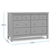 hadley 6 drawer dresser in pebble gray 23.36 inches tall 17.71 inches deep 47.24 inches wide image number 2
